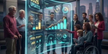 Americans reviewing 2026 federal benefit updates on a screen