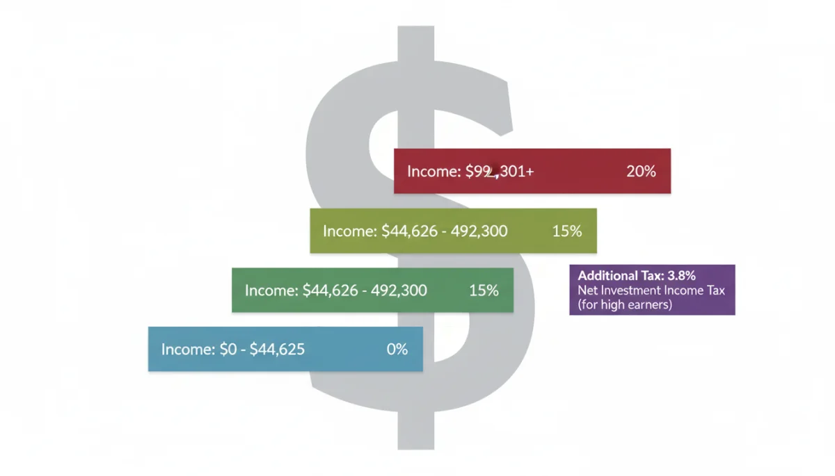 Visual representation of 2026 capital gains tax brackets for long-term investors