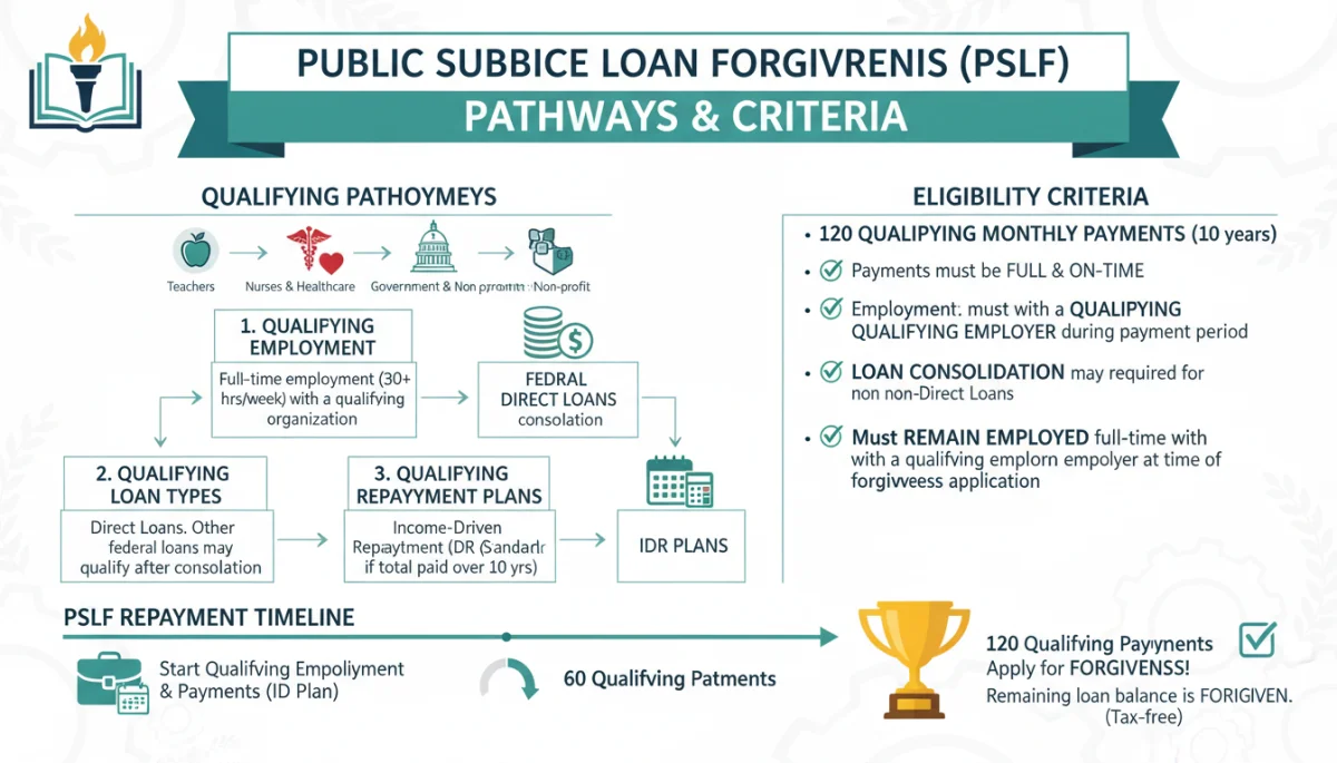 Public Service Loan Forgiveness (PSLF) program infographic